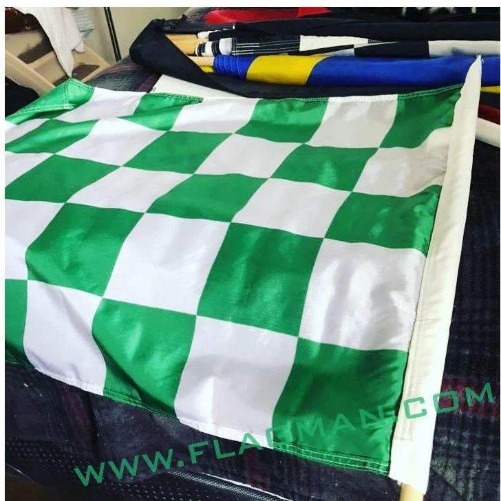 TrackFlag™ Printed Green & White Checkered Professional Race Flag | Made in USA - Image 4
