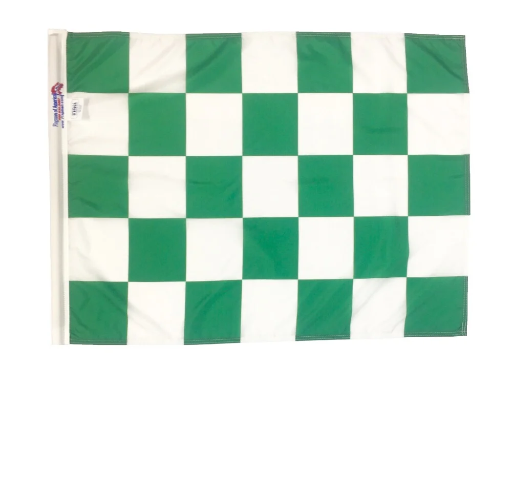 TrackFlag™ Printed Green & White Checkered Professional Race Flag | Made in USA - Image 6