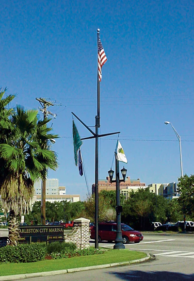 Nautical Aluminum Flagpole w/ Yardarm & Gaff - Image 5
