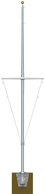 Nautical Aluminum Flagpole with Yardarm - Heavy Duty, Lifetime Warranty - Made in USA - Image 3