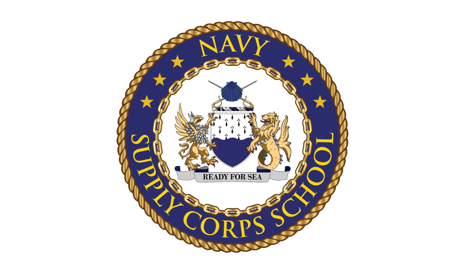 Navy Supply Corps School Printed Flag - 3'x5' - Nylon - Single Reverse - Heading & Grommets