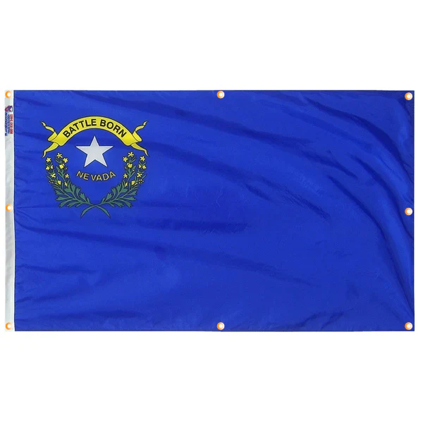 Nevada Flag with Grommets Along the Edges for Wall Hanging - Image 4