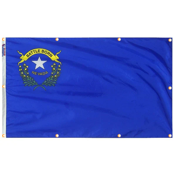 Nevada Flag with Grommets Along the Edges for Wall Hanging - Image 5