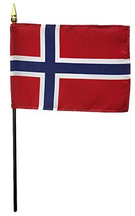 Norway Stick Flag 4"x6"