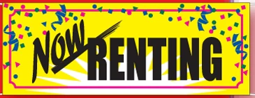 Now Renting Confetti Banner - 3'x8'