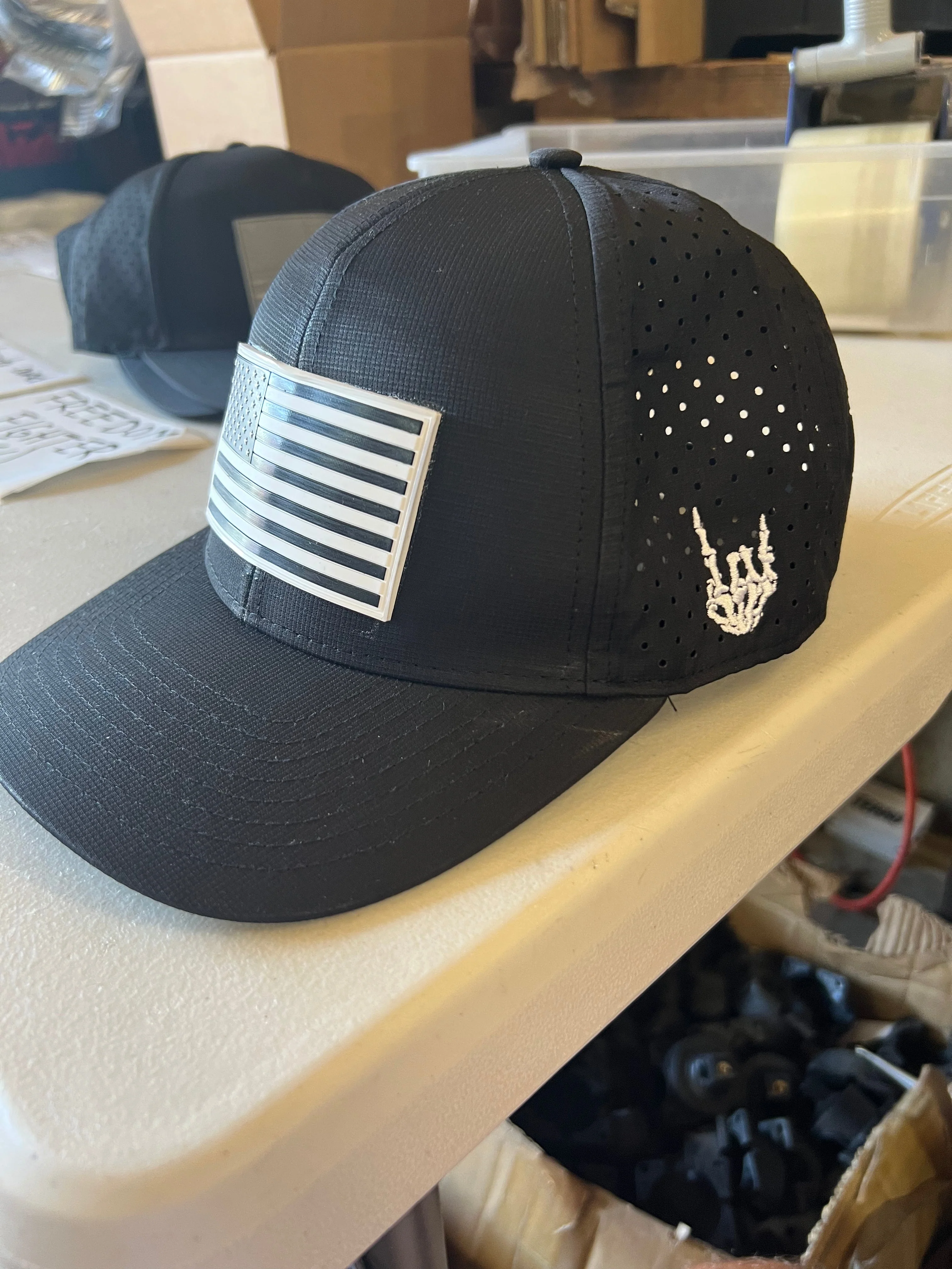 Old Glory Black and White Curved Performance Hat *BadFlag* - Image 2