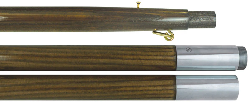 Oak Indoor & Parade Flagpole – Polished Hardwood with Brass or Chrome Joint - Image 3