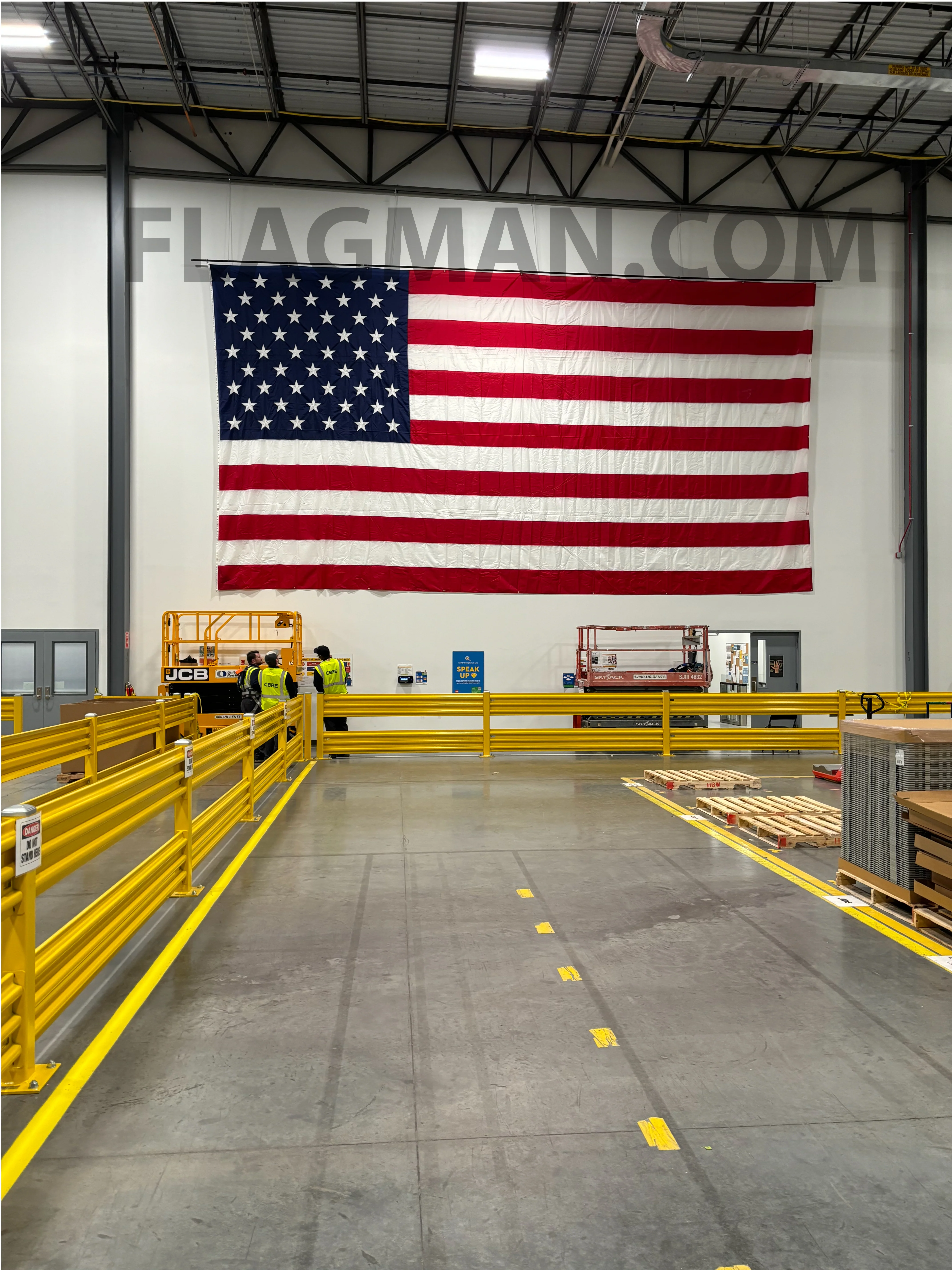WallSafe™ Polyester Wall-Mounted American Flag | Reinforced Edge Grommets | Made in USA - Image 3