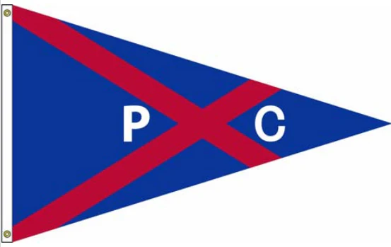 Powelton Club Outdoor Printed Pennant - 5'x8' - Nylon - Single Reverse - Heading & Grommets