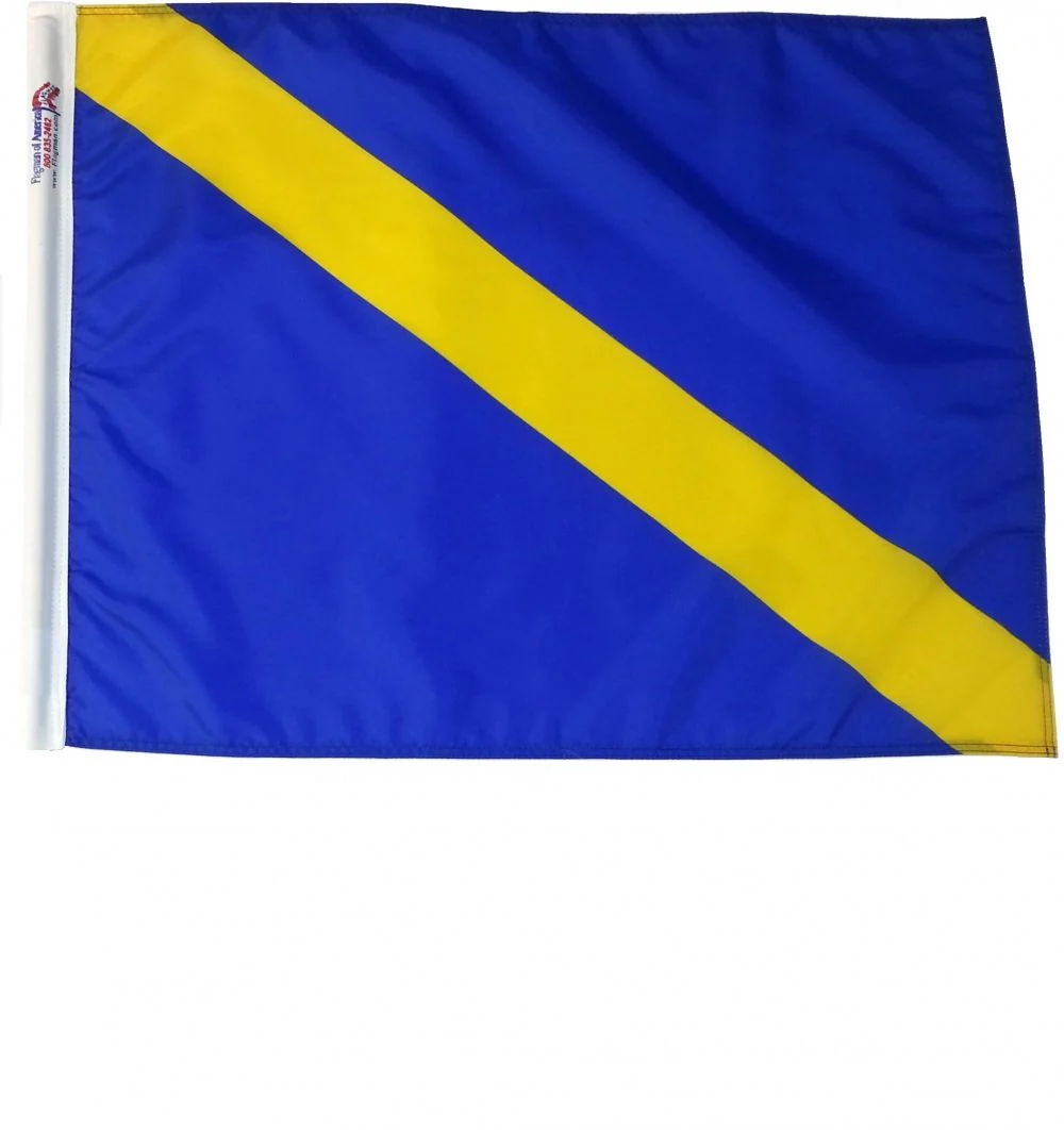 TrackFlag™ Printed Passing Professional Race Flag | Made in USA | Yellow Stripe - Image 3