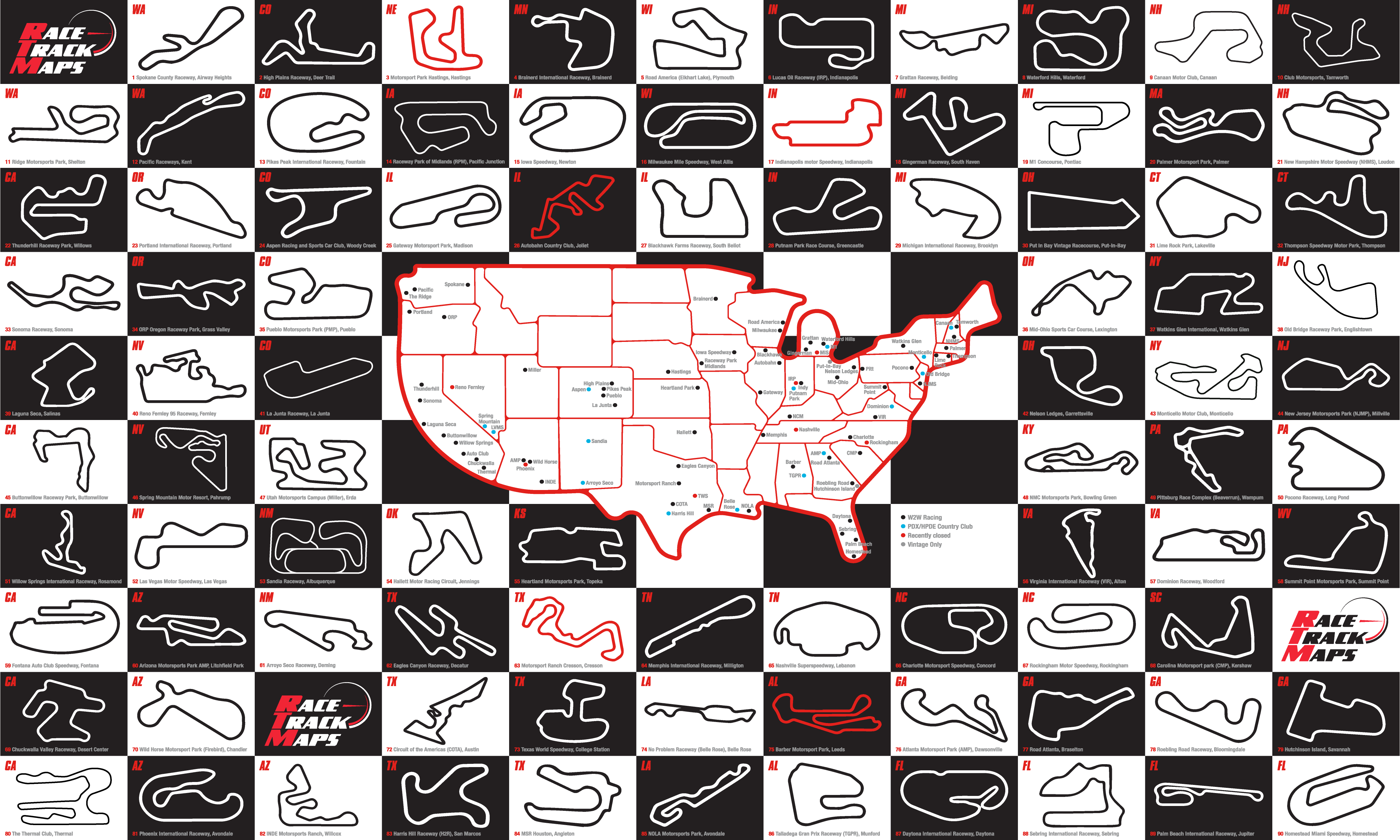 Race Track Maps Outdoor Printed Flag - 3'x5' - Nylon - Single Reverse - Heading & Grommets