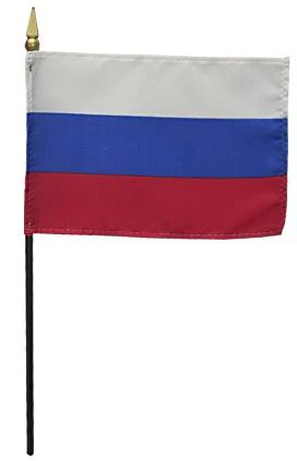 Russia Stick Flag 4"x6"
