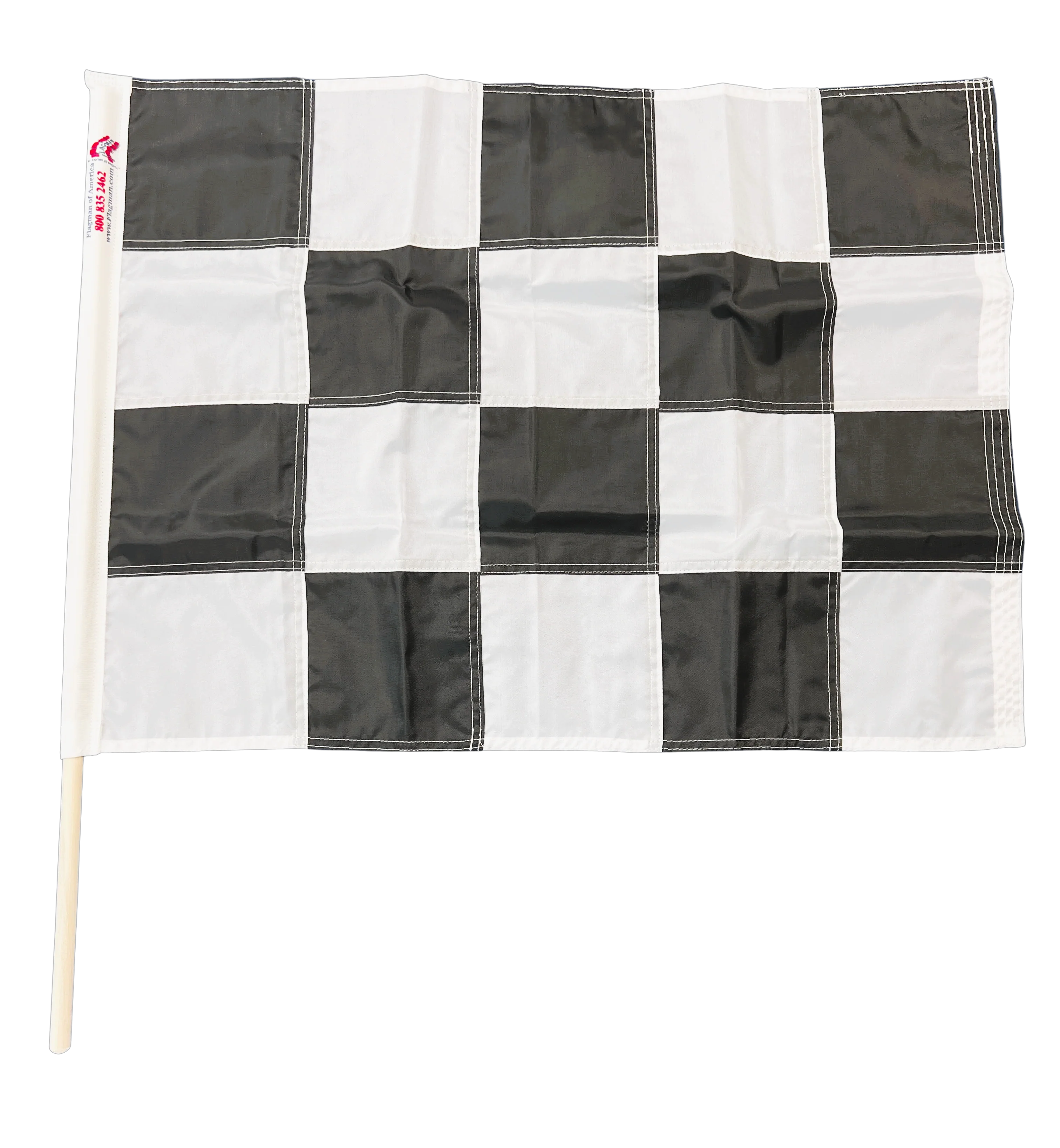 Sewn Flatlock Seam Black & White Checkered Racing Flag | Made in USA