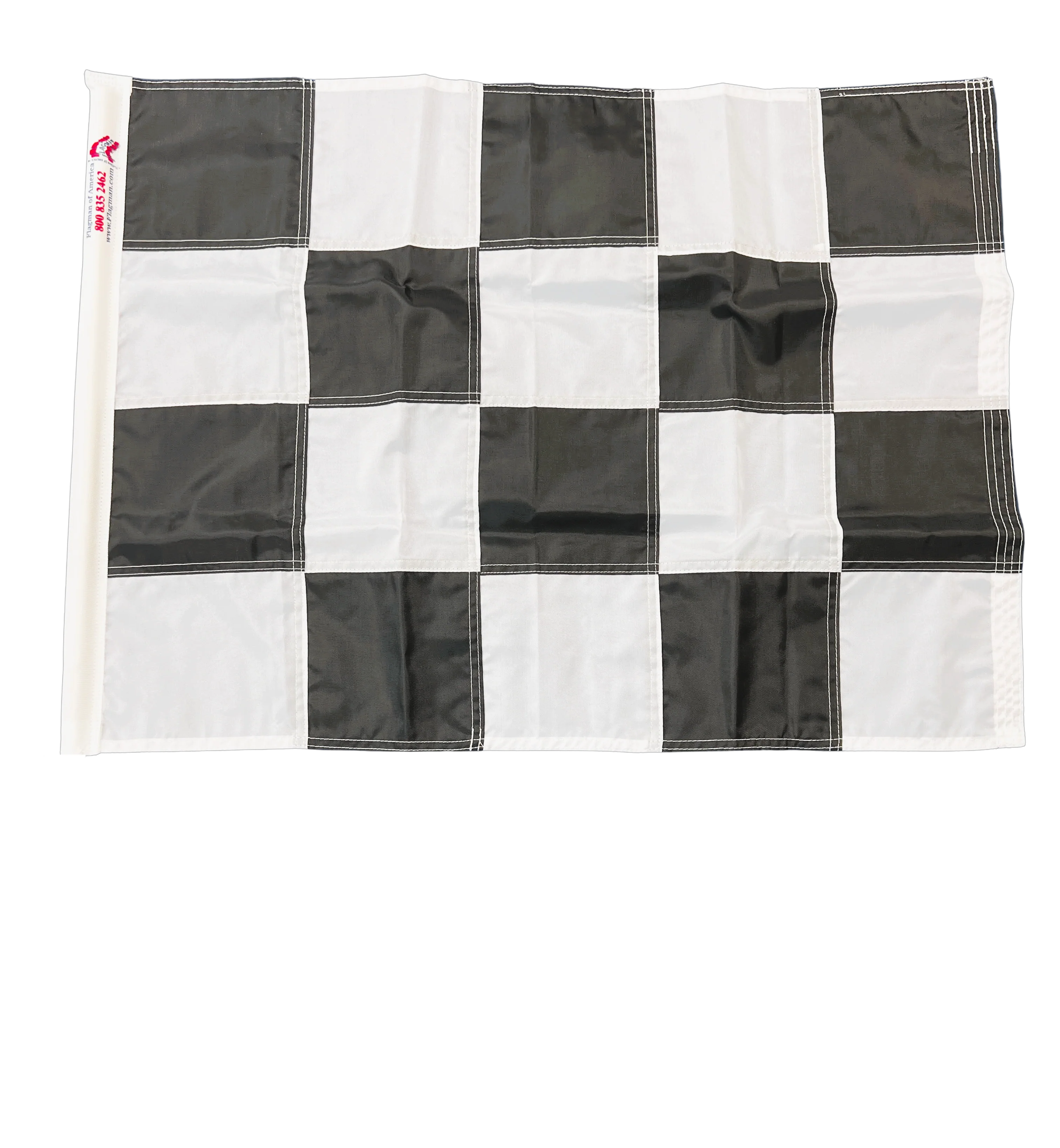 Sewn Flatlock Seam Black & White Checkered Racing Flag | Made in USA - Image 2