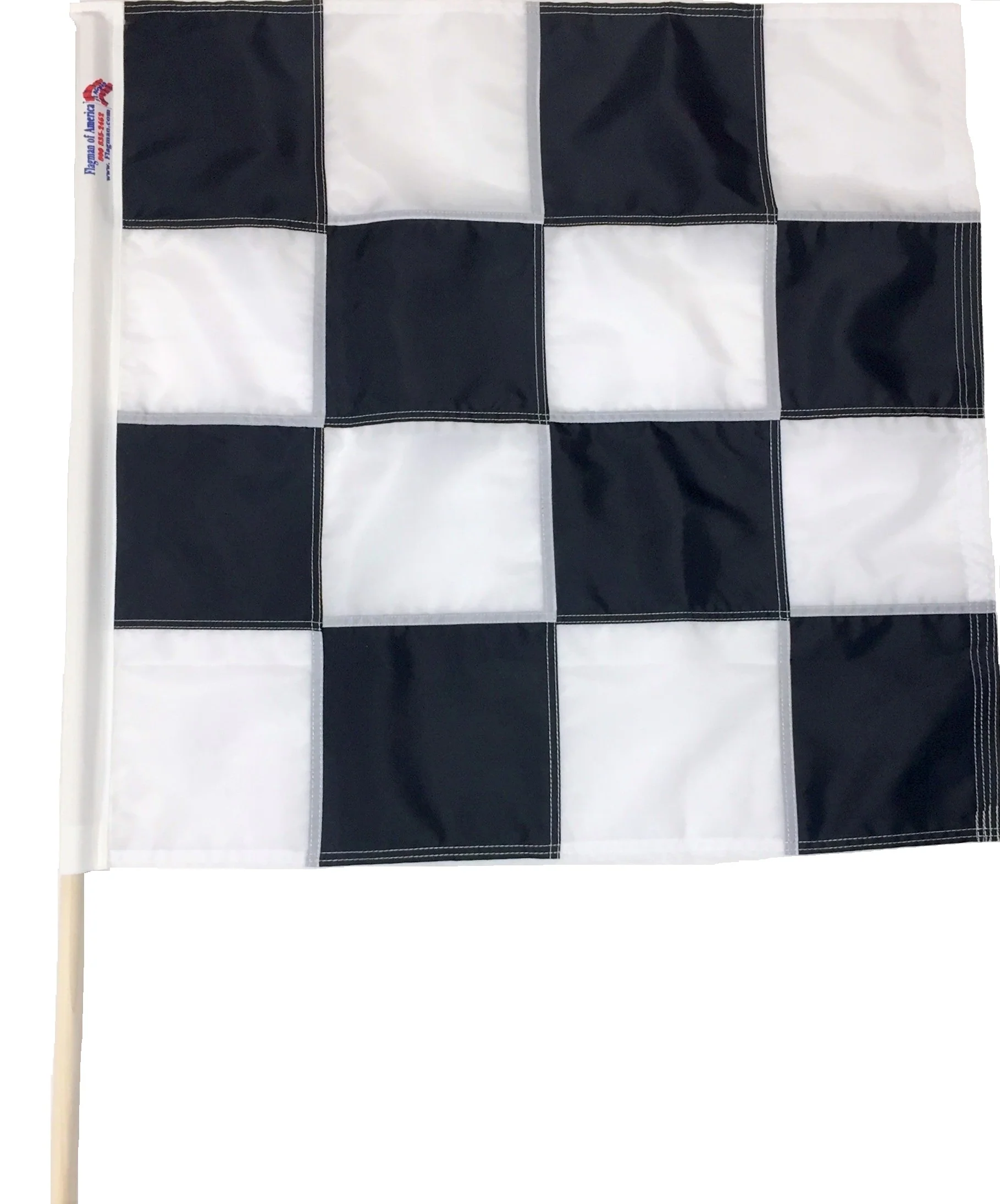 Sewn Flatlock Seam Black & White Checkered Racing Flag | Made in USA - Image 3