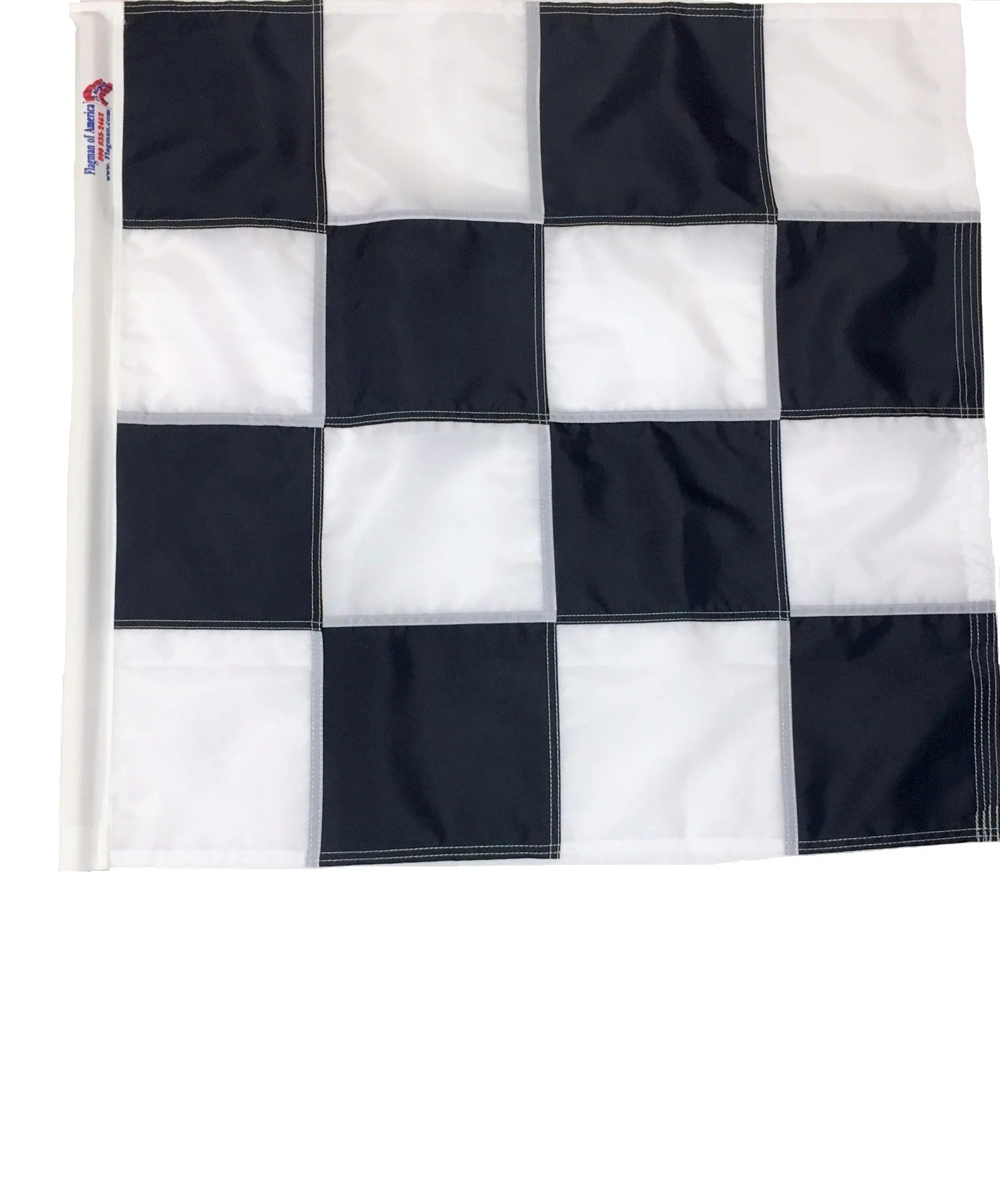 Sewn Flatlock Seam Black & White Checkered Racing Flag | Made in USA - Image 4