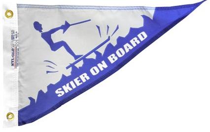 Skier on Board Personal Bow Pennant