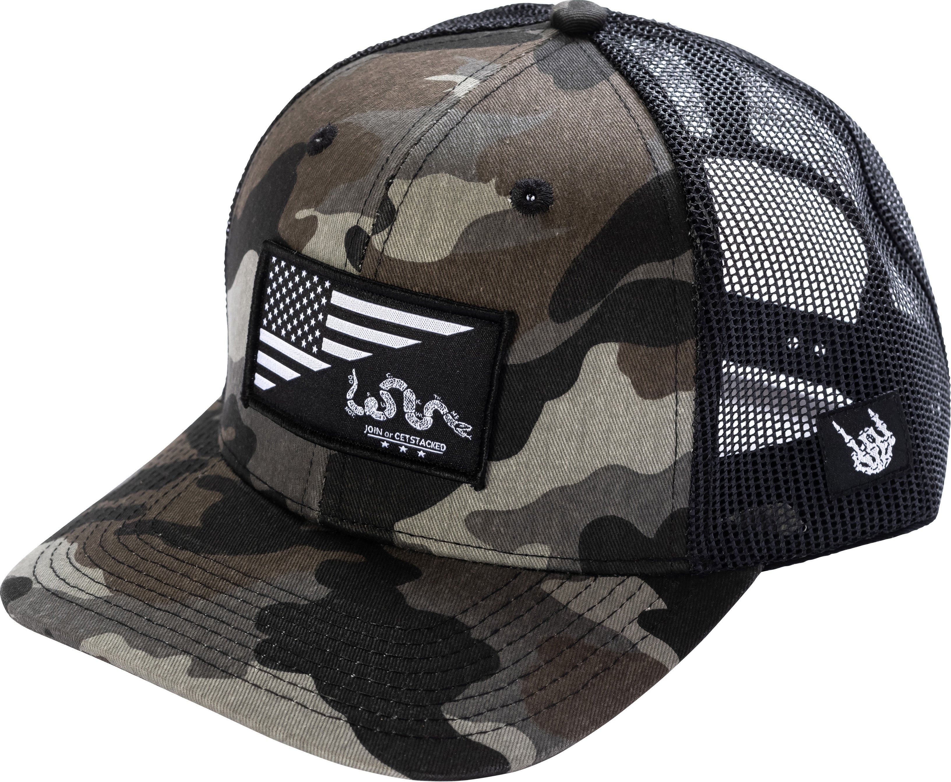 Snake and Flag Camo Trucker Hat *BadFlag*