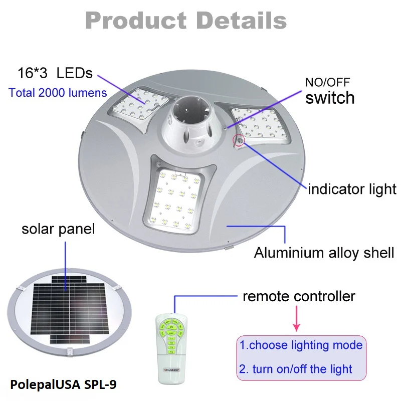 Solar Plaza Courtyard Light - Street Light - Image 4