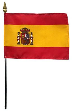 Spain (with seal) Stick Flag 4"x6"