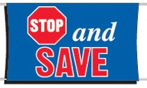 Stop & Save Banner - 3'x5'