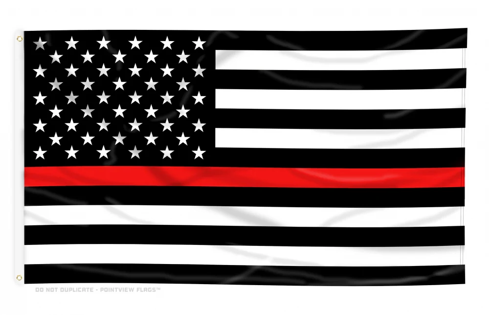 Printed Thin Red Line American Outdoor Flag