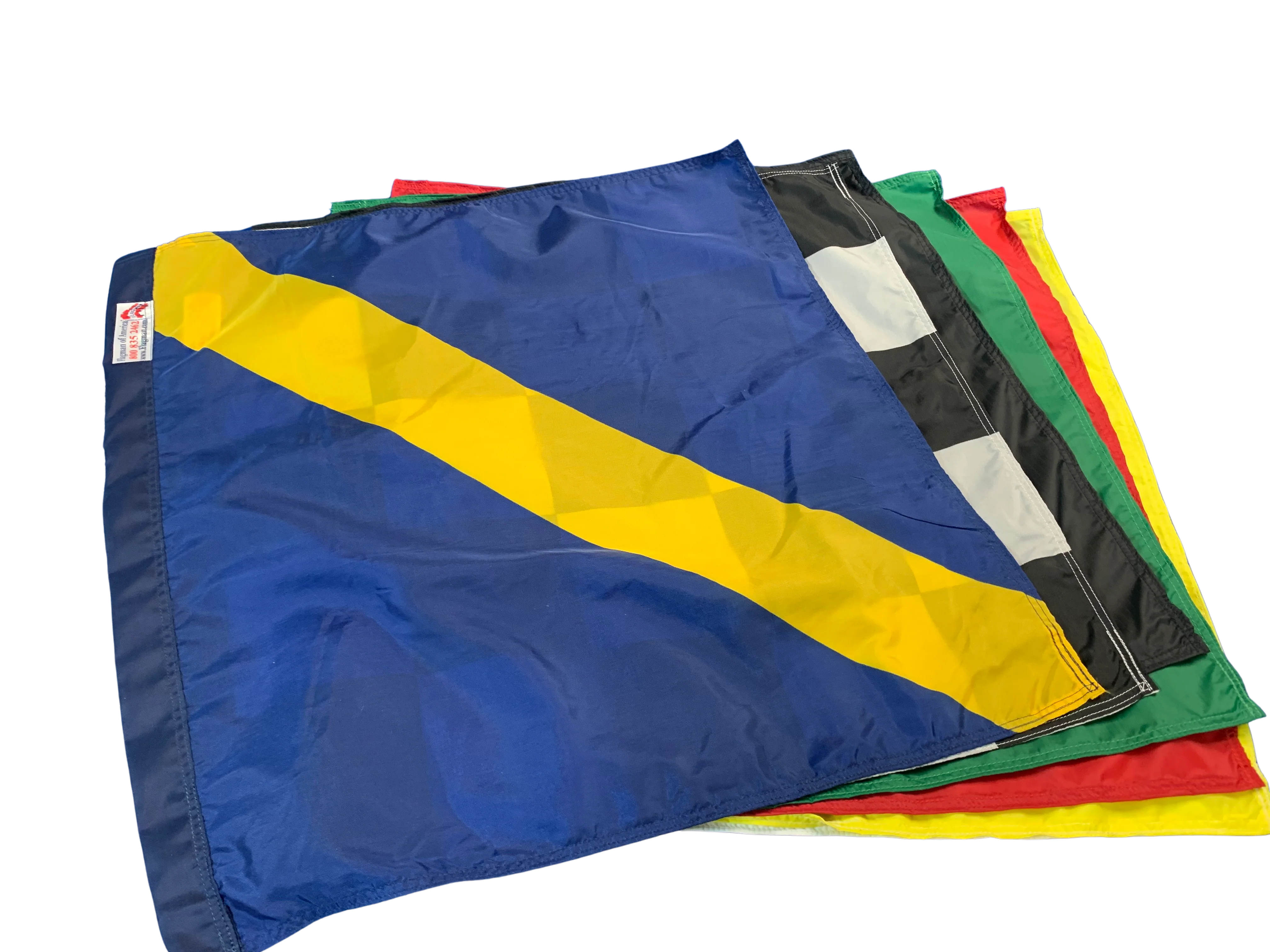 TrackFlag™ Professional Race Flag Set of 7 - Printed Checkered & Yellow Stripe Passing - Image 4