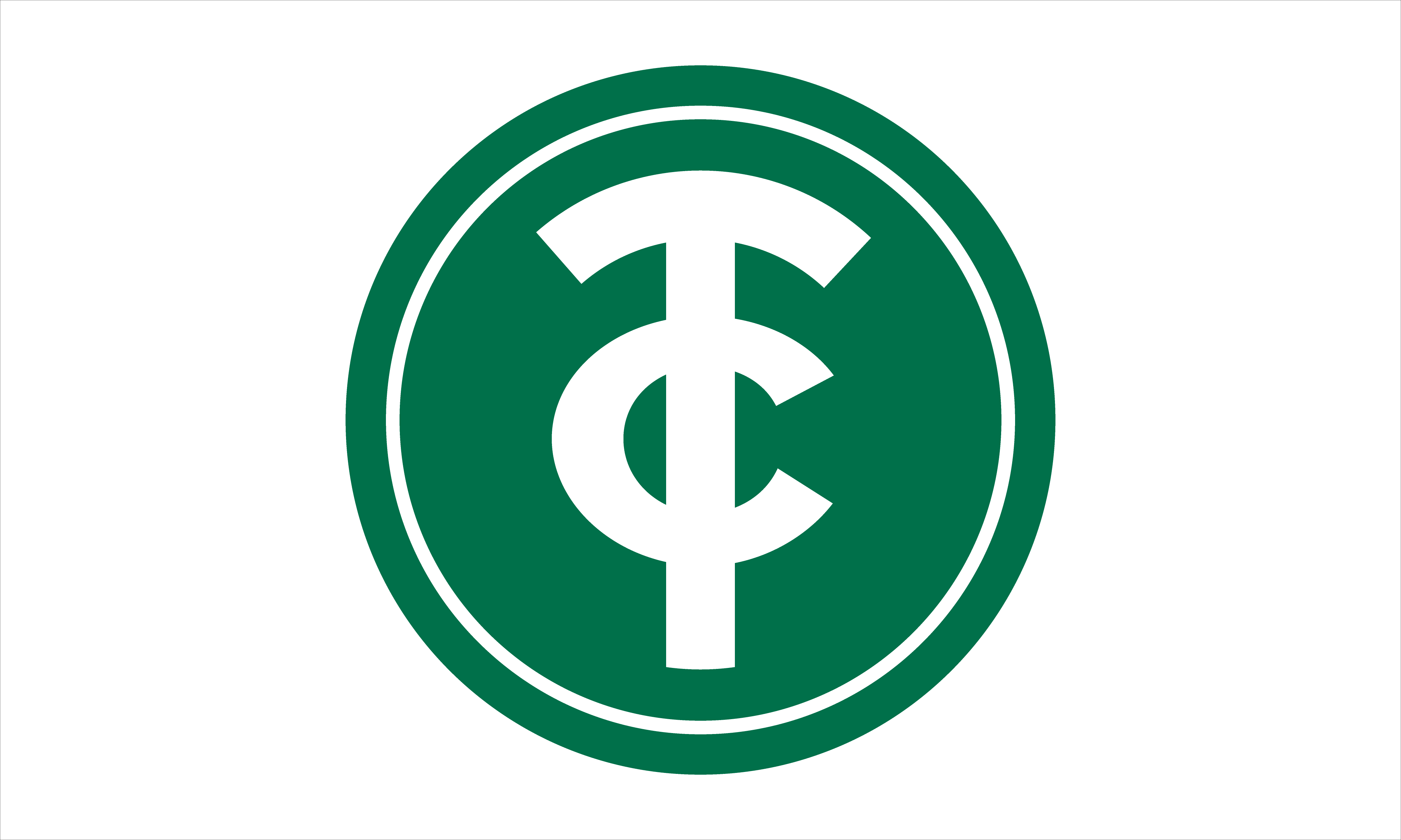 Tunxis Club Hand Applique Flag - 3'x5' - Heavy Duty Polyester - Single Reverse - Heading & Grommets - White BG - Emerald Green Logo