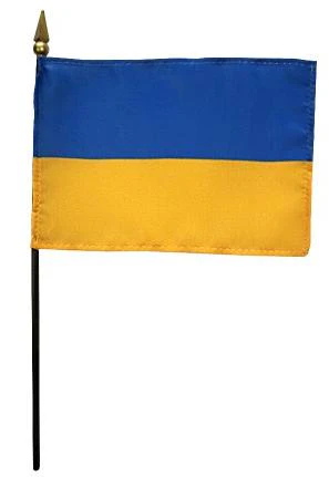 Ukraine Stick Flag 4"x6"