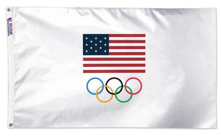 Team USA Olympic Rings Flag 3'x 5' | Made in USA | Officially Licensed