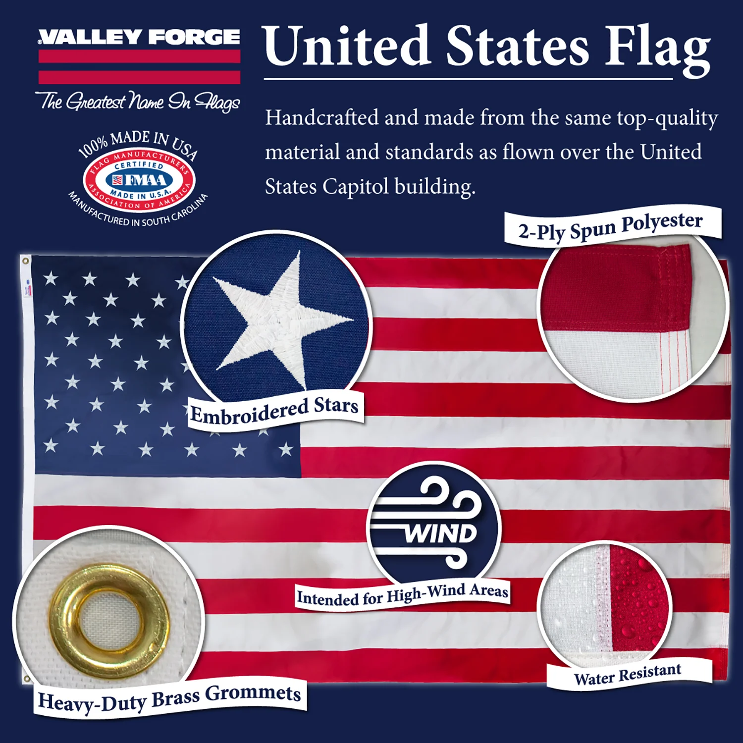 Valley Forge Koralex American Flag *Made in USA* - Image 5