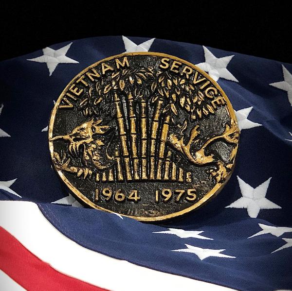 Vietnam Service Grave Marker & Flag Holder with Aluminum Ground Spike | Made in USA - Image 4