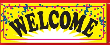 Welcome Confetti Banner - 3'x8'