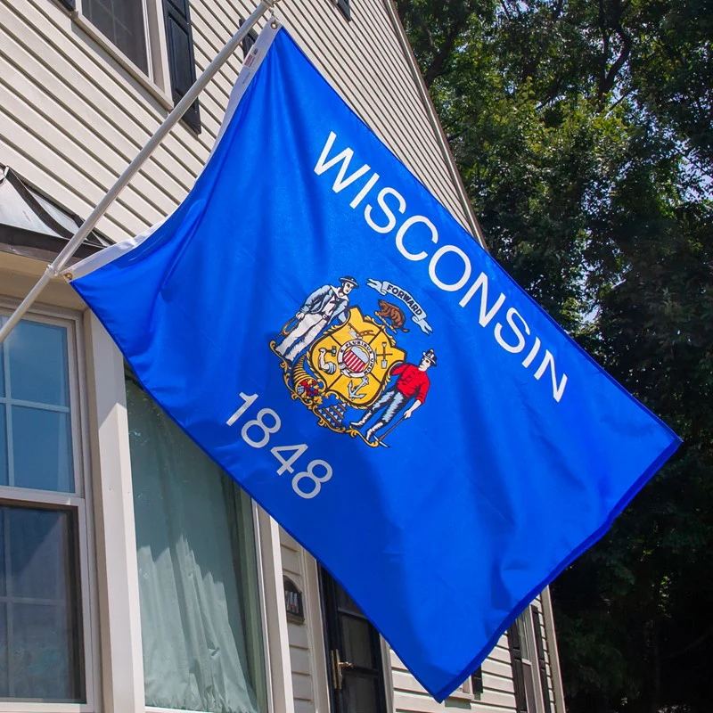 Wisconsin Outdoor Nylon State Flag | Made in USA | Low-Medium Wind Flag - Image 3